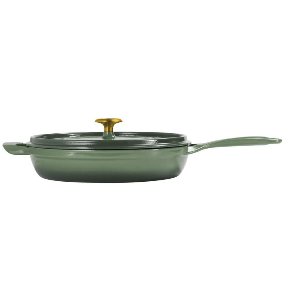 12 Inch Enameled Cast Iron Skillet with Lid