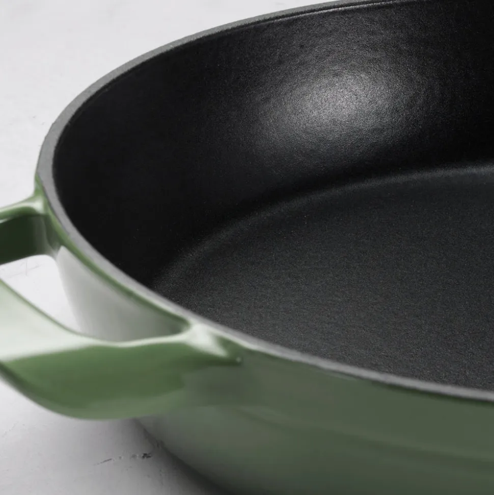 12 Inch Enameled Cast Iron Skillet with Lid