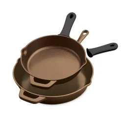 10 & 12-Inch Preseasoned Cast Iron Skillet - 2 Pack