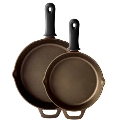 10 & 12-Inch Preseasoned Cast Iron Skillet - 2 Pack