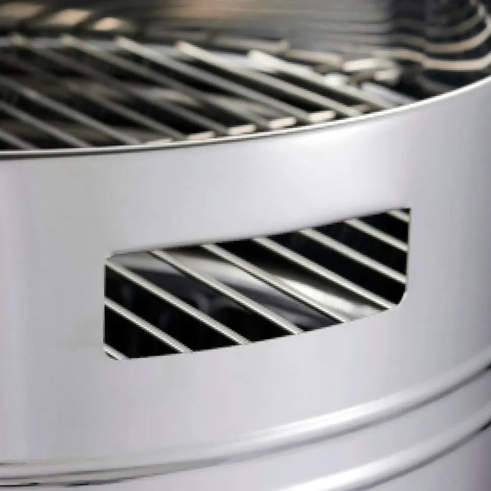 15.5 Inch Stainless Steel Round BBQ Charcoal Grill with Lid