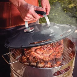 15.5 Inch Stainless Steel Round BBQ Charcoal Grill with Lid