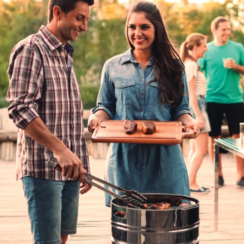15.5 Inch Stainless Steel Round BBQ Charcoal Grill with Lid