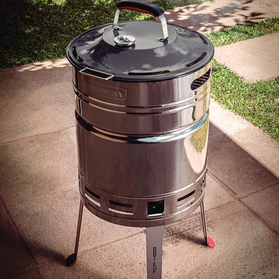 15.5 Inch Stainless Steel Round BBQ Charcoal Grill with Lid