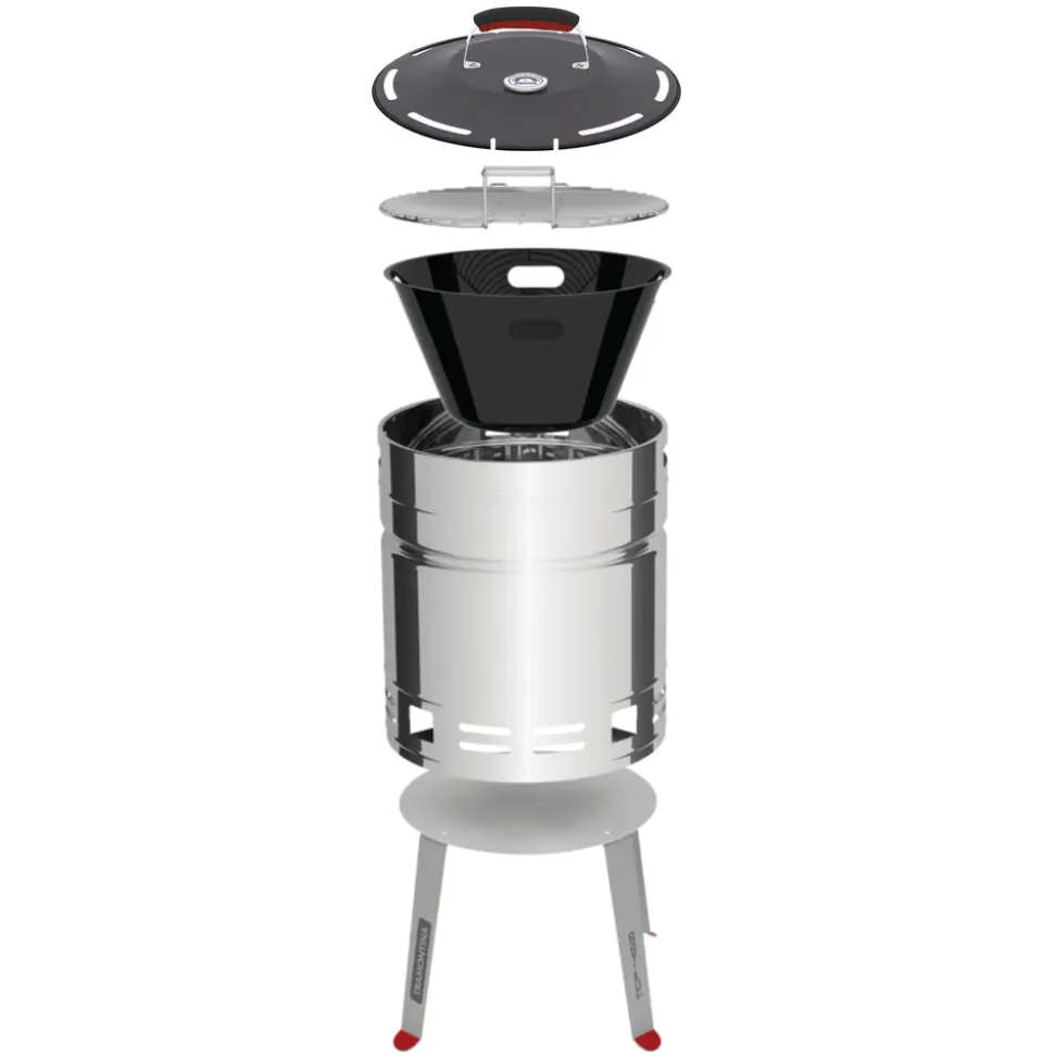 15.5 Inch Stainless Steel Round BBQ Charcoal Grill with Lid