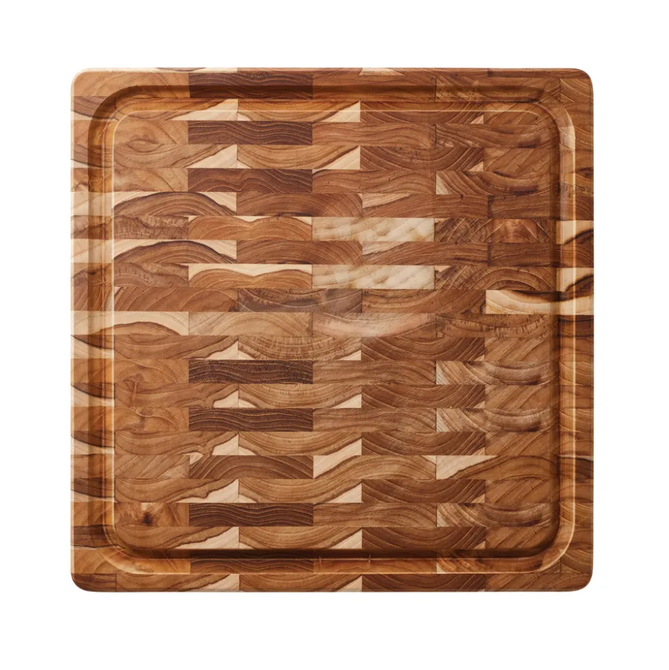 15.75 Inch x 15.75 Inch Teak Wood End-Grain Chopping Board