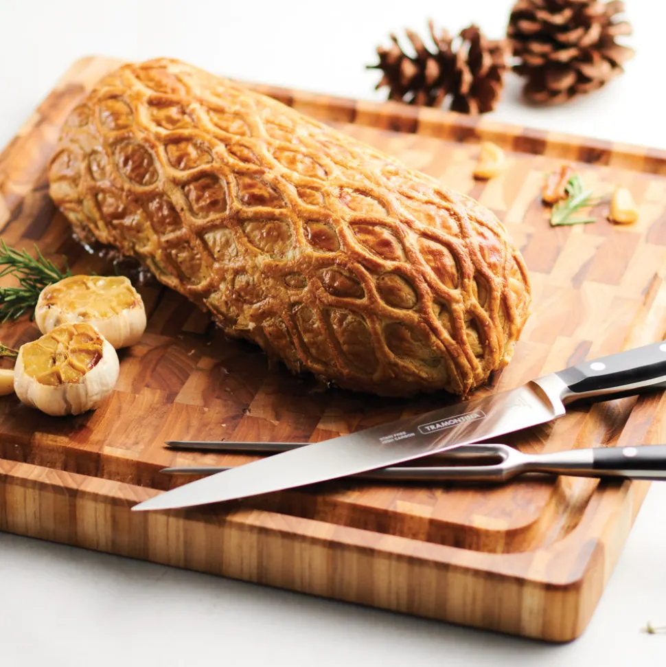 15.75 Inch x 15.75 Inch Teak Wood End-Grain Chopping Board