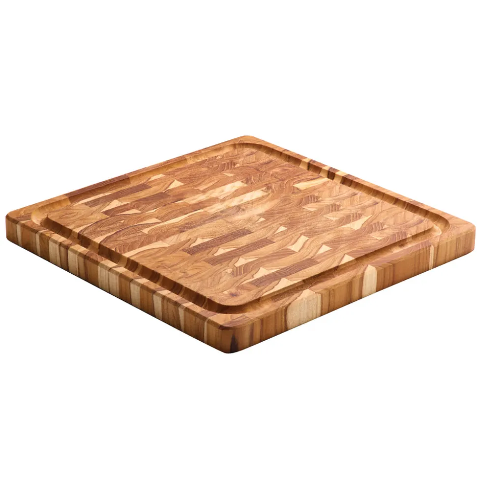 15.75 Inch x 15.75 Inch Teak Wood End-Grain Chopping Board