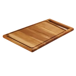 15.75 Inch x 10.5 Inch Teak Wood Rectangle Cutting Board with Groove