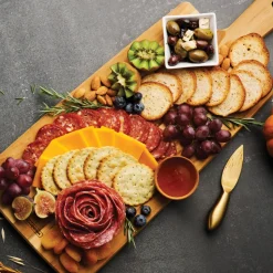 19 Inch x 7.5 Inch Teak Wood Rectangle Serving Board with Handle
