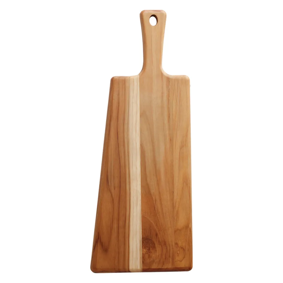 19 Inch x 7.5 Inch Teak Wood Rectangle Serving Board with Handle