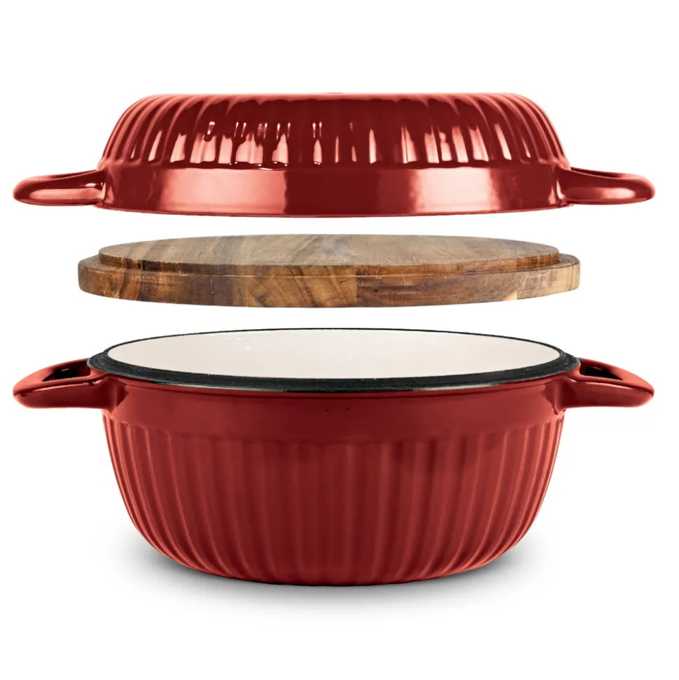 3-in-1 Enameled Cast Iron Multi-Oven with Trivet