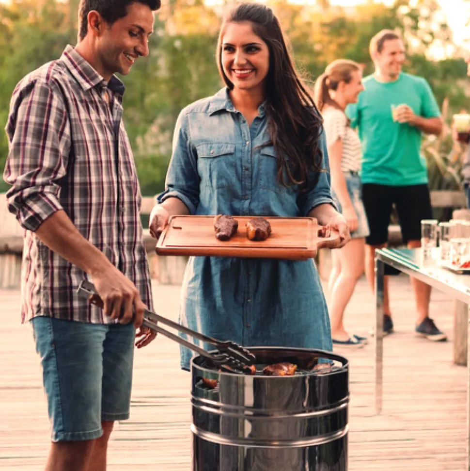 15.5 in Stainless Steel Round BBQ Charcoal Grill with Stand