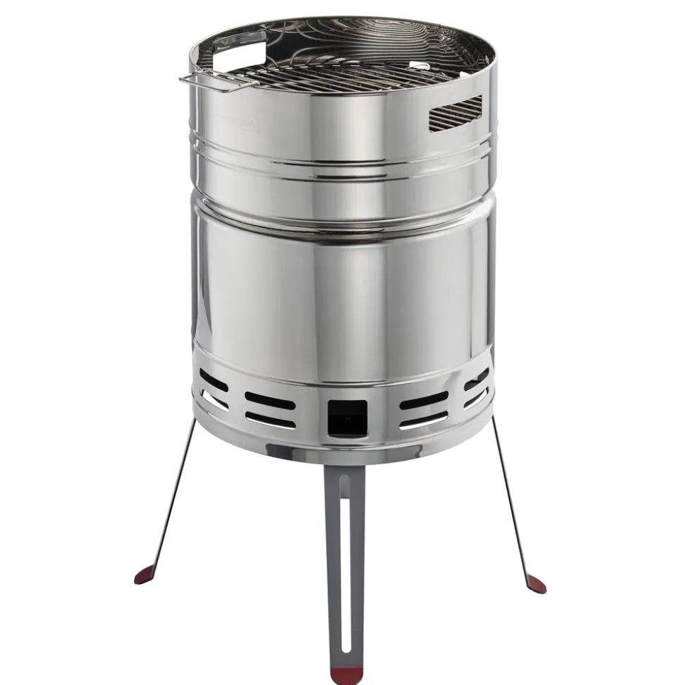 15.5 in Stainless Steel Round BBQ Charcoal Grill with Stand