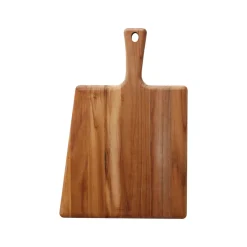 15.75 in x 10.5 in Teak Wood Rectangle Cutting Board with Handle & Groove