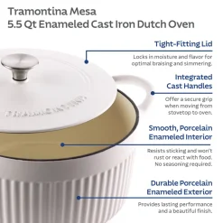 Mesa 5.5 Quart Enameled Cast Iron Dutch Oven