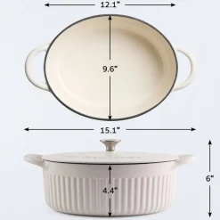 Mesa 5.5 Quart Enameled Cast Iron Oval Dutch Oven