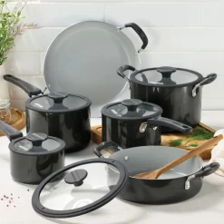 Nesting 11 Piece Ceramic Nonstick Cookware Set