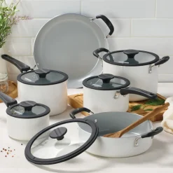 Nesting 11 Piece Ceramic Nonstick Cookware Set