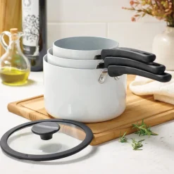 Nesting 6 Piece Ceramic Nonstick Cookware Set