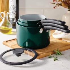 Nesting 6 Piece Ceramic Nonstick Cookware Set