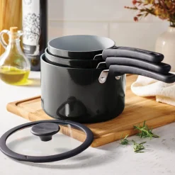 Nesting 6 Piece Ceramic Nonstick Cookware Set