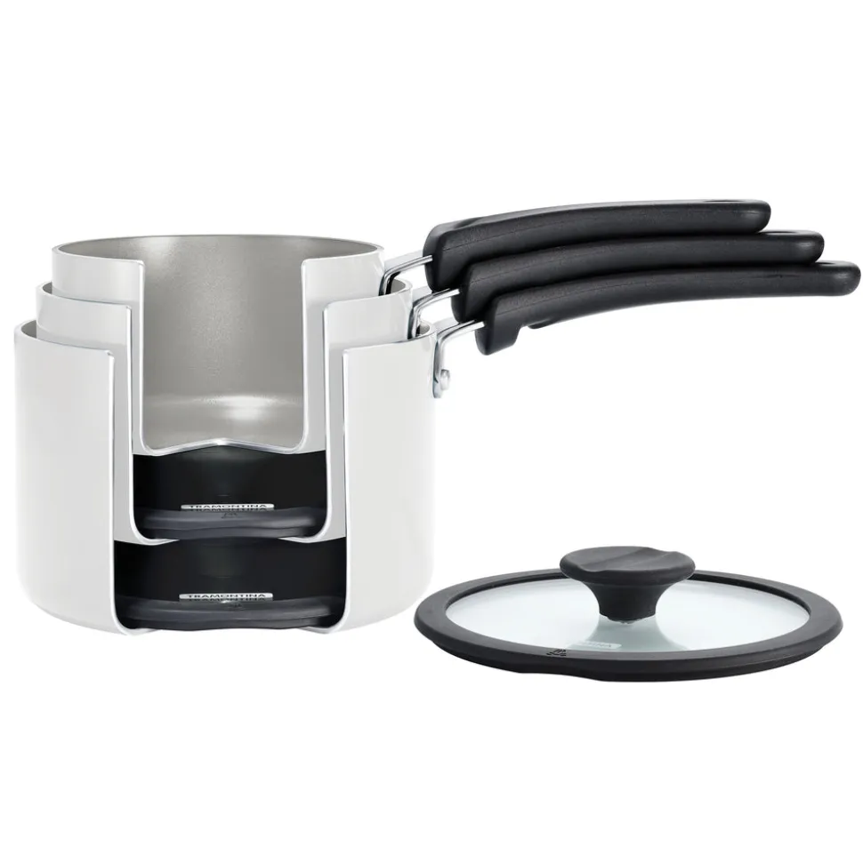 Nesting 6 Piece Ceramic Nonstick Cookware Set