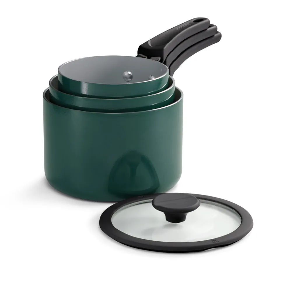 Nesting 6 Piece Ceramic Nonstick Cookware Set
