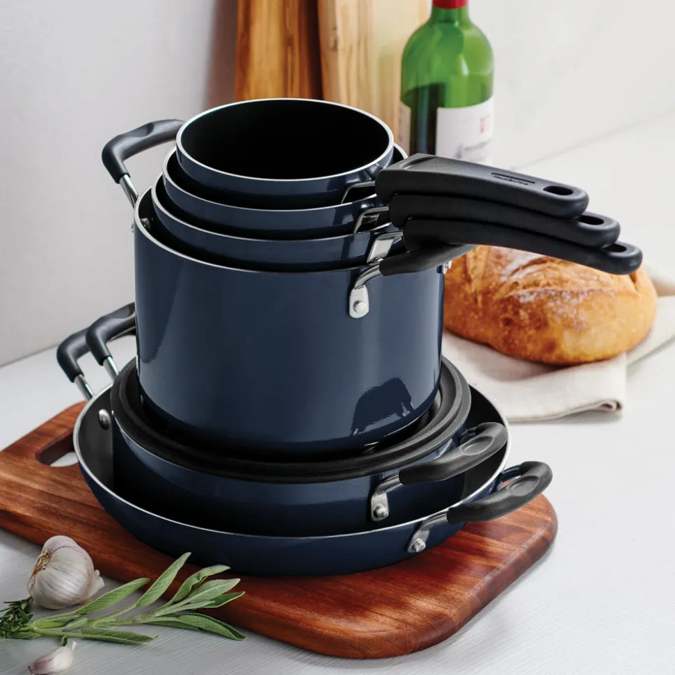 Nesting 11 Piece Nonstick Cookware Set