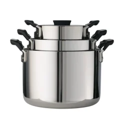 Nesting 6 Piece Stainless Steel Tri-Ply Clad Sauce and Stock Pot Set