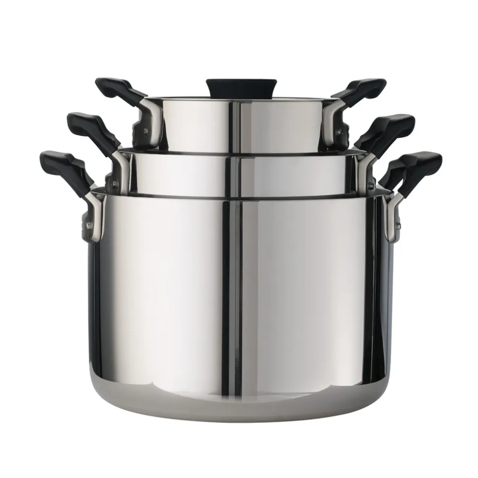 Nesting 6 Piece Stainless Steel Tri-Ply Clad Sauce and Stock Pot Set
