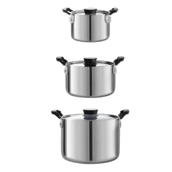 Nesting 6 Piece Stainless Steel Tri-Ply Clad Sauce and Stock Pot Set