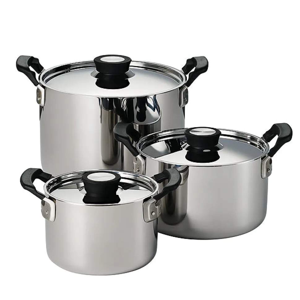 Nesting 6 Piece Stainless Steel Tri-Ply Clad Sauce and Stock Pot Set