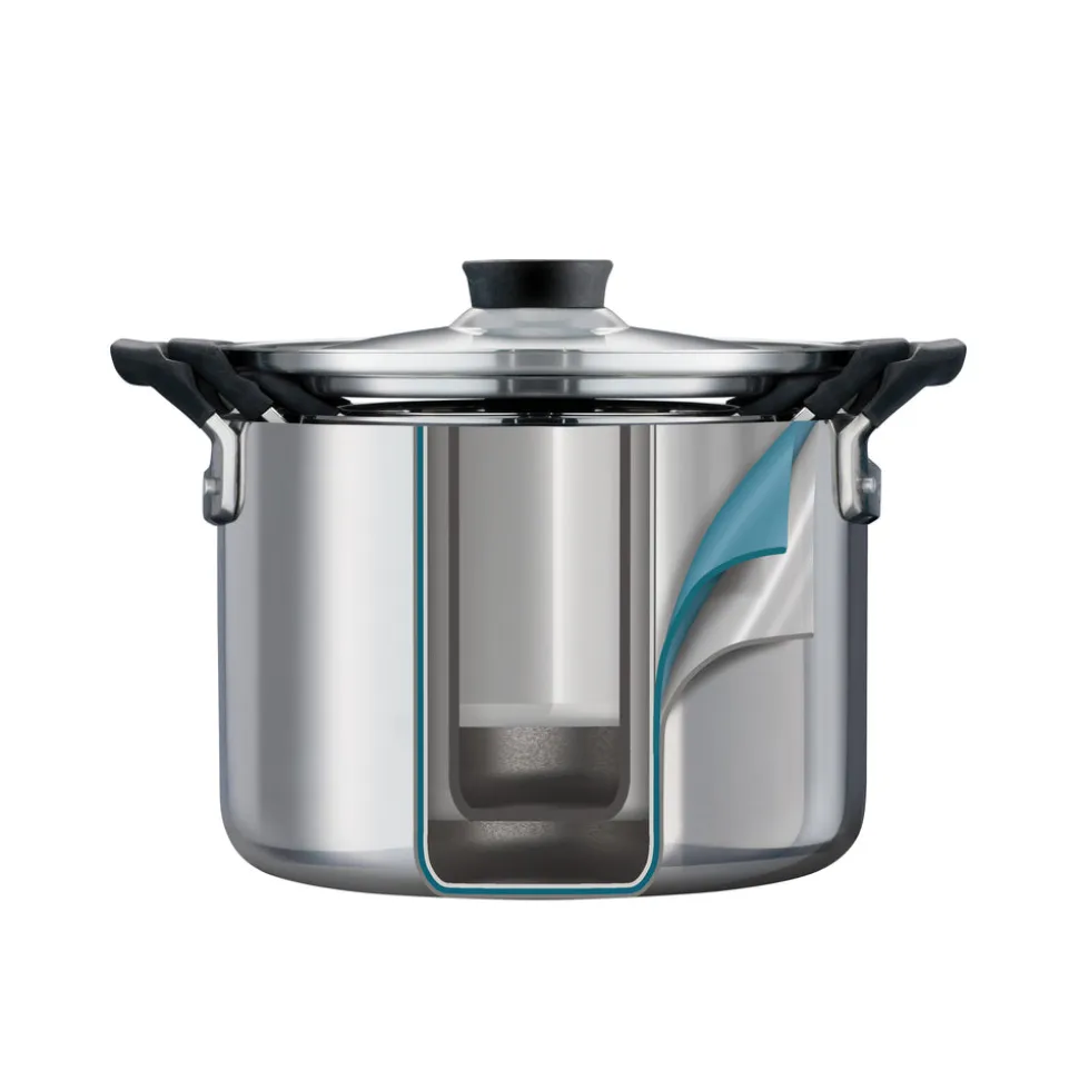 Nesting 6 Piece Stainless Steel Tri-Ply Clad Sauce and Stock Pot Set