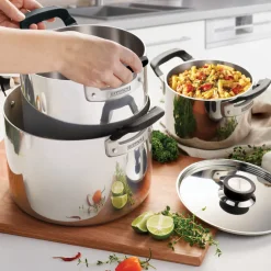 Nesting 6 Piece Stainless Steel Tri-Ply Clad Sauce and Stock Pot Set