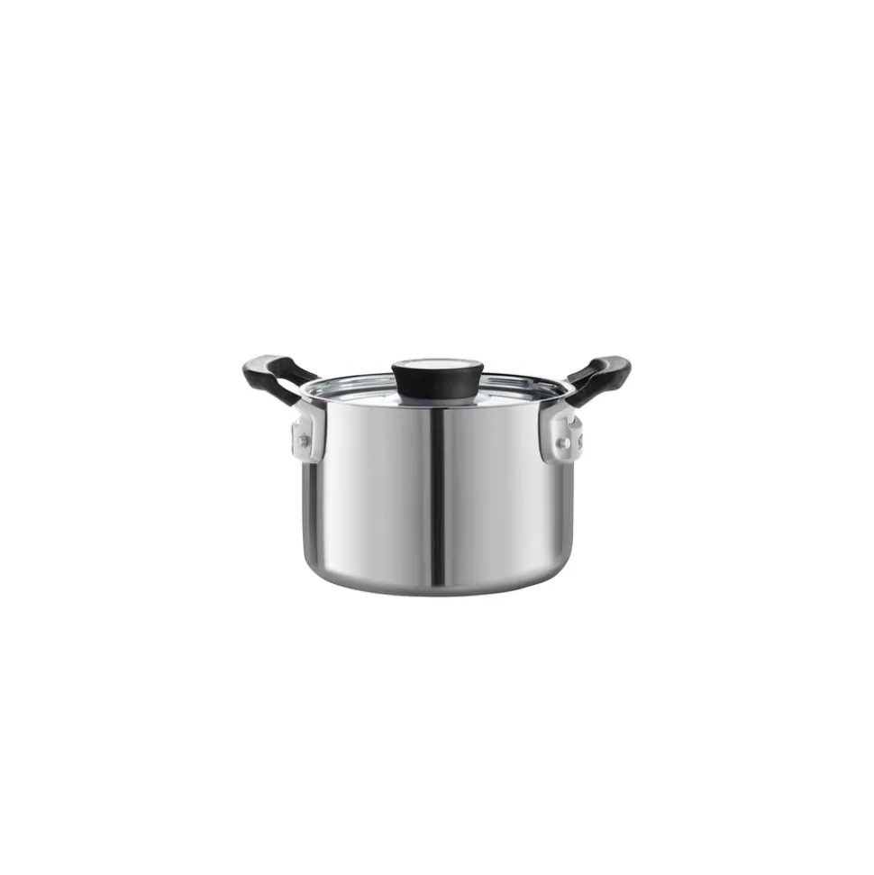Nesting 6 Piece Stainless Steel Tri-Ply Clad Sauce and Stock Pot Set