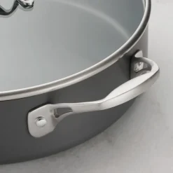 OnyxPro 5.5 Quart Hard Anodized Aluminum Covered Deep Saute Pan
