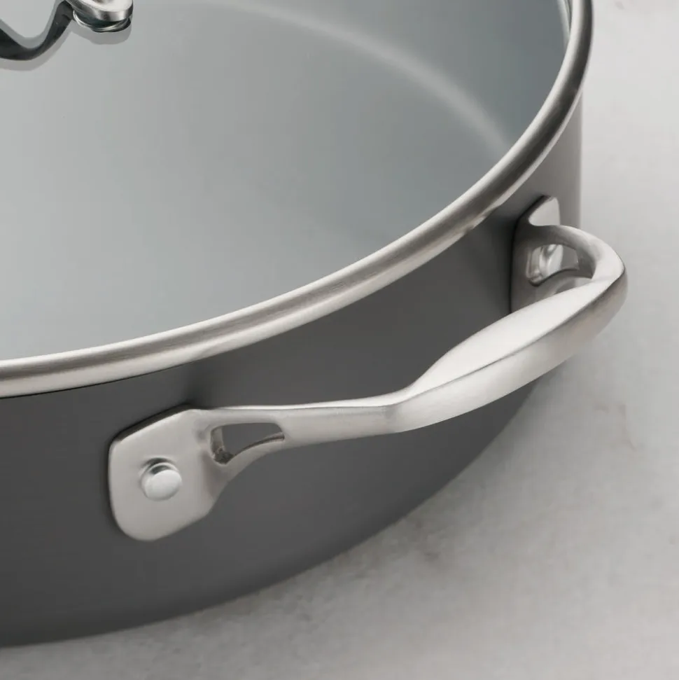 OnyxPro 5.5 Quart Hard Anodized Aluminum Covered Deep Saute Pan