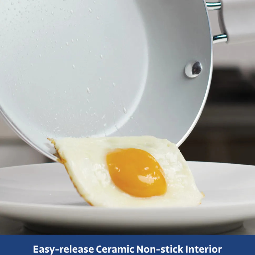 3-Pack Ceramic Fry Pan Set – Bering Sea Blue