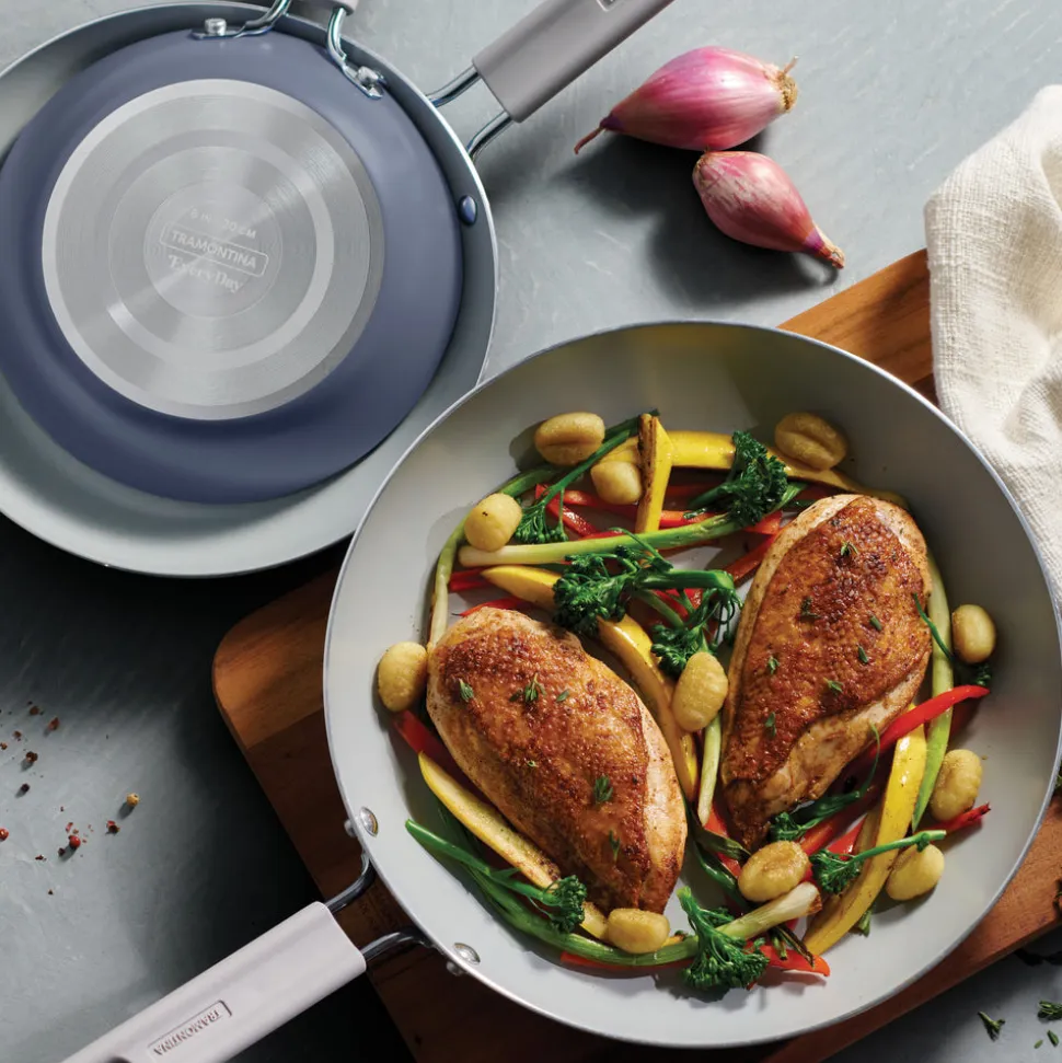3-Pack Ceramic Fry Pan Set – Bering Sea Blue