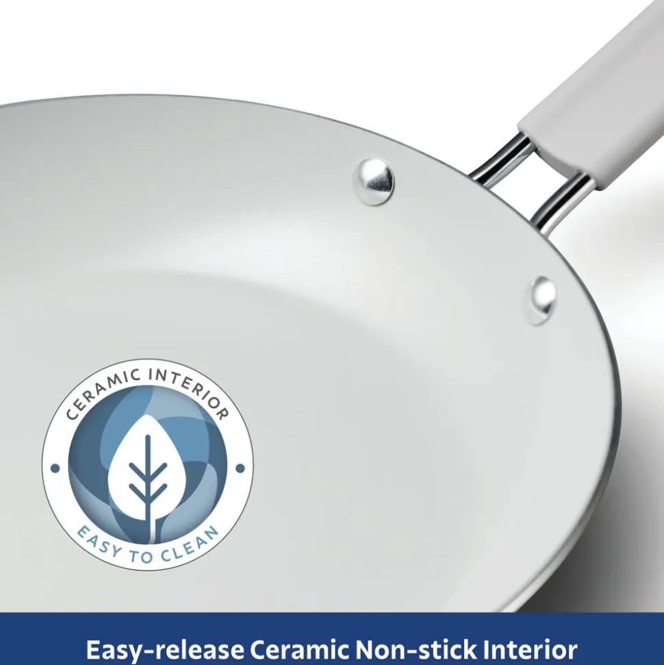 3-Pack Ceramic Fry Pan Set – Bering Sea Blue