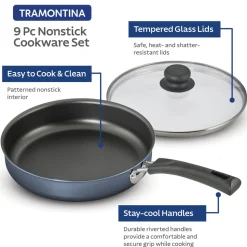 9 Piece Aluminum Nonstick Cookware Set