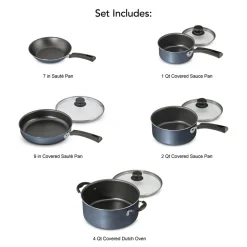 9 Piece Aluminum Nonstick Cookware Set