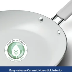 3-Piece Ceramic Fry Pan & Griddle Set – Mint
