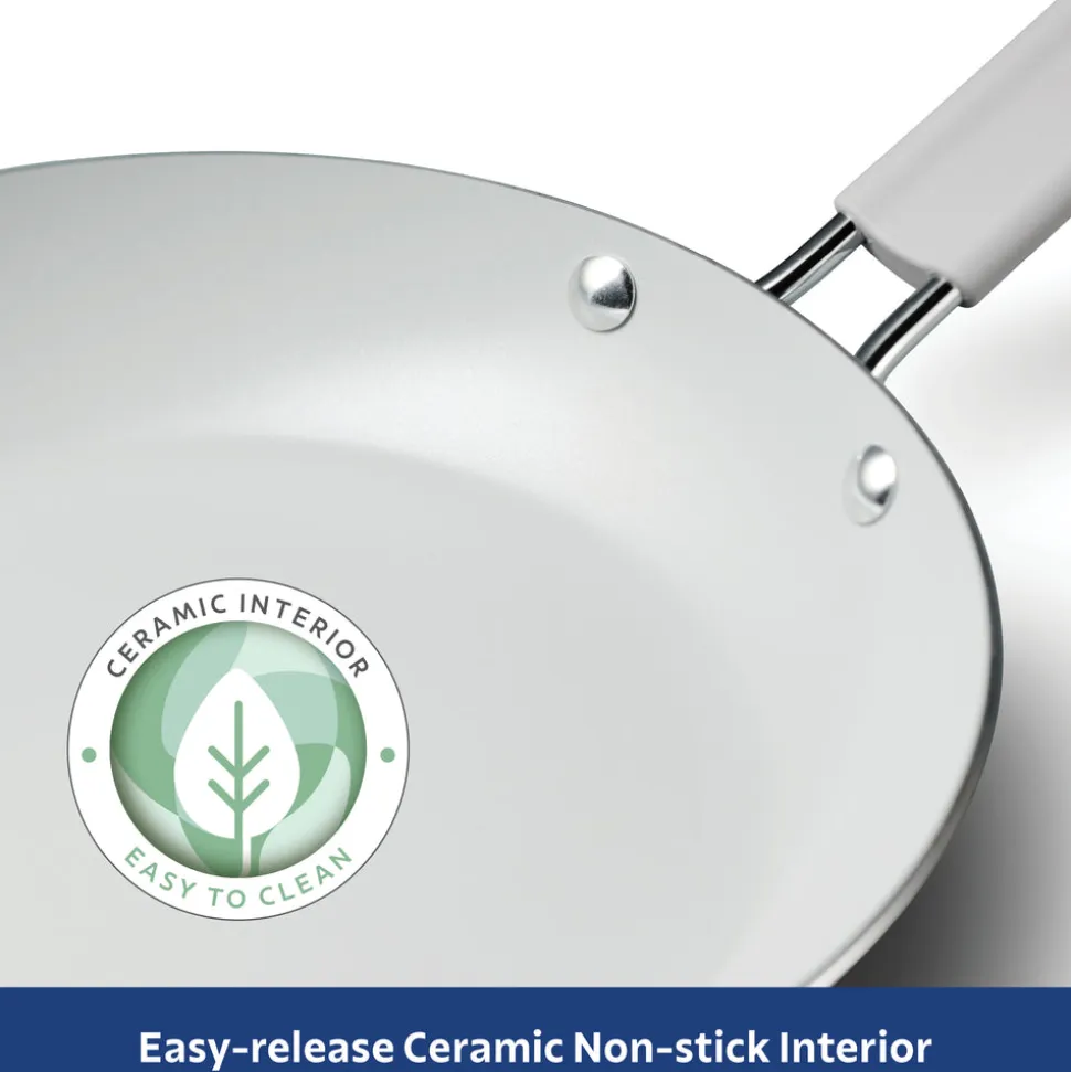 3-Piece Ceramic Fry Pan & Griddle Set – Mint