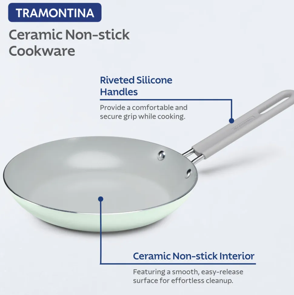 3-Piece Ceramic Fry Pan & Griddle Set – Mint