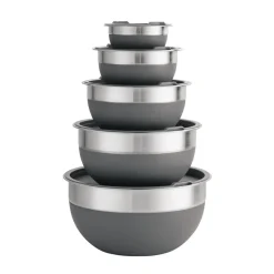 10 Piece Covered Stainless Steel and Silicone Mixing Bowl Set