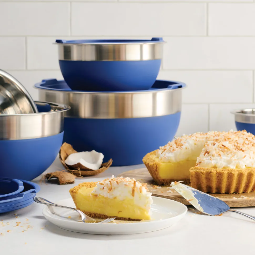 10 Piece Covered Stainless Steel and Silicone Mixing Bowl Set