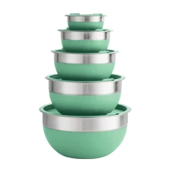 10 Piece Covered Stainless Steel and Silicone Mixing Bowl Set