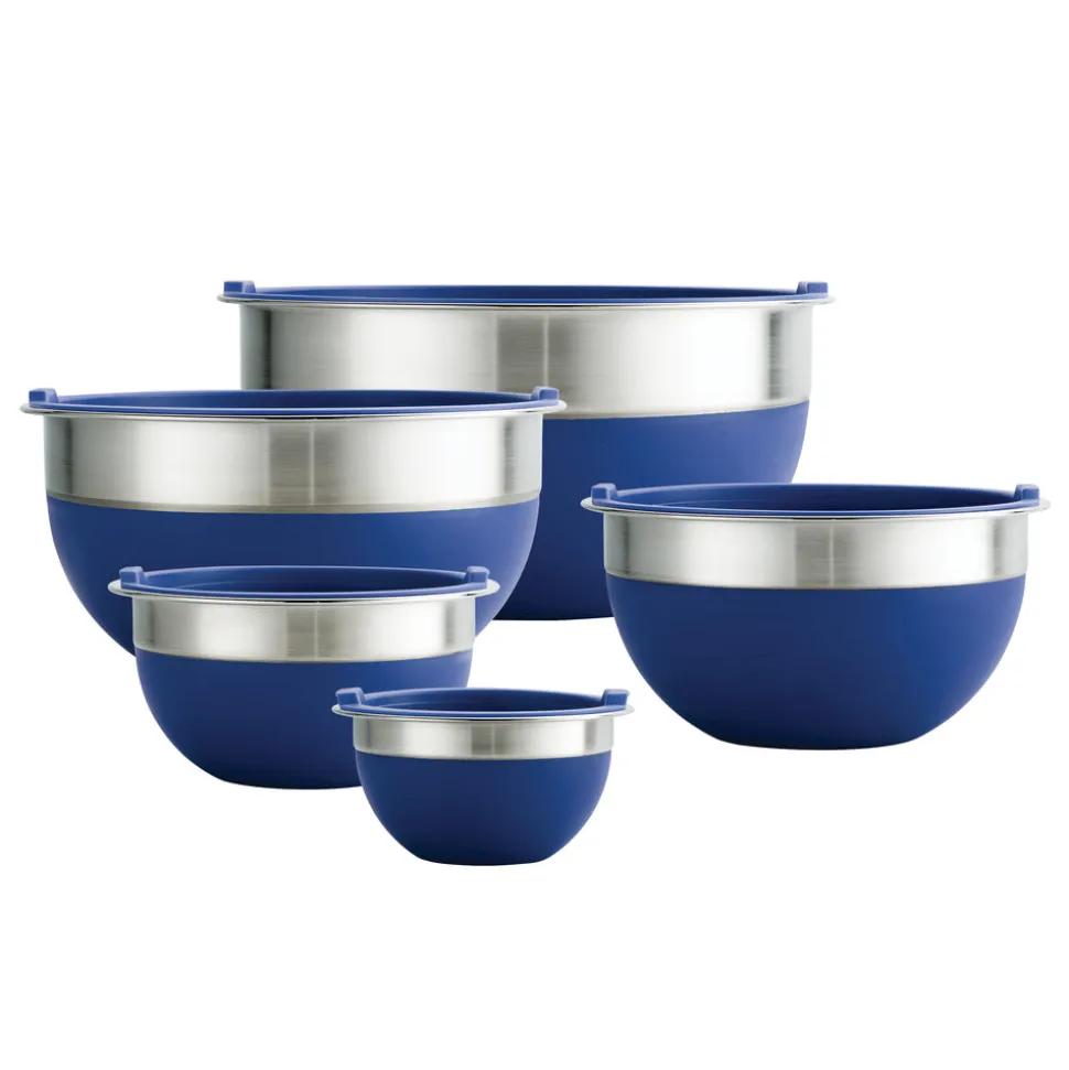 10 Piece Covered Stainless Steel and Silicone Mixing Bowl Set